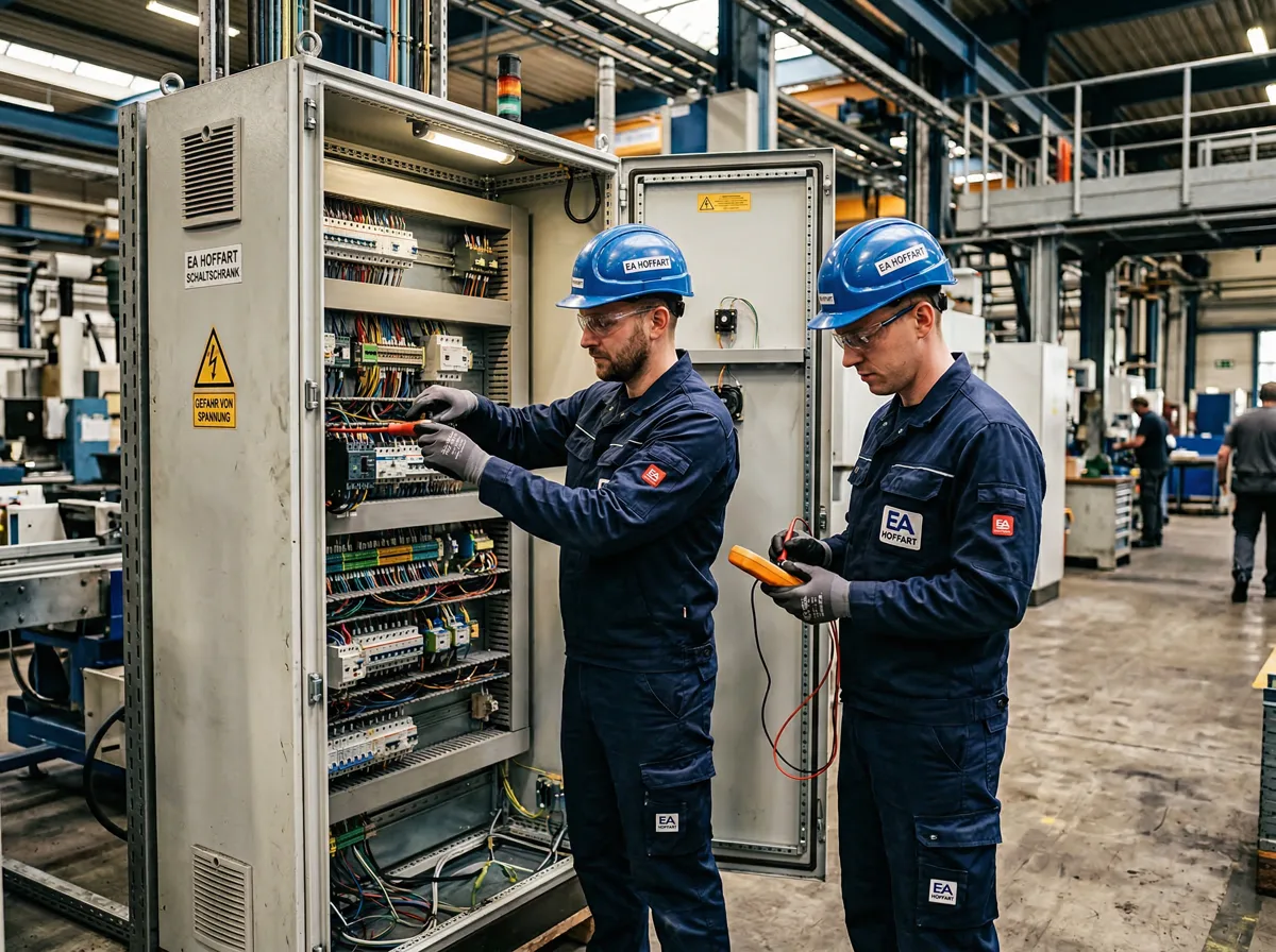 Das Team von Elektroanlagen Hoffart bei der Arbeit